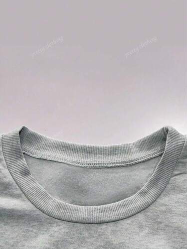 Letter Pattern Printed Sweatshirt, Autumn And Winter Women's