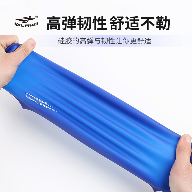 Sombreros de natación para adultos y niños impermeables universales sombreros de silicona 50g logotipo imprimible sin estrangulamiento sombreros de natación fabricantes al por mayor