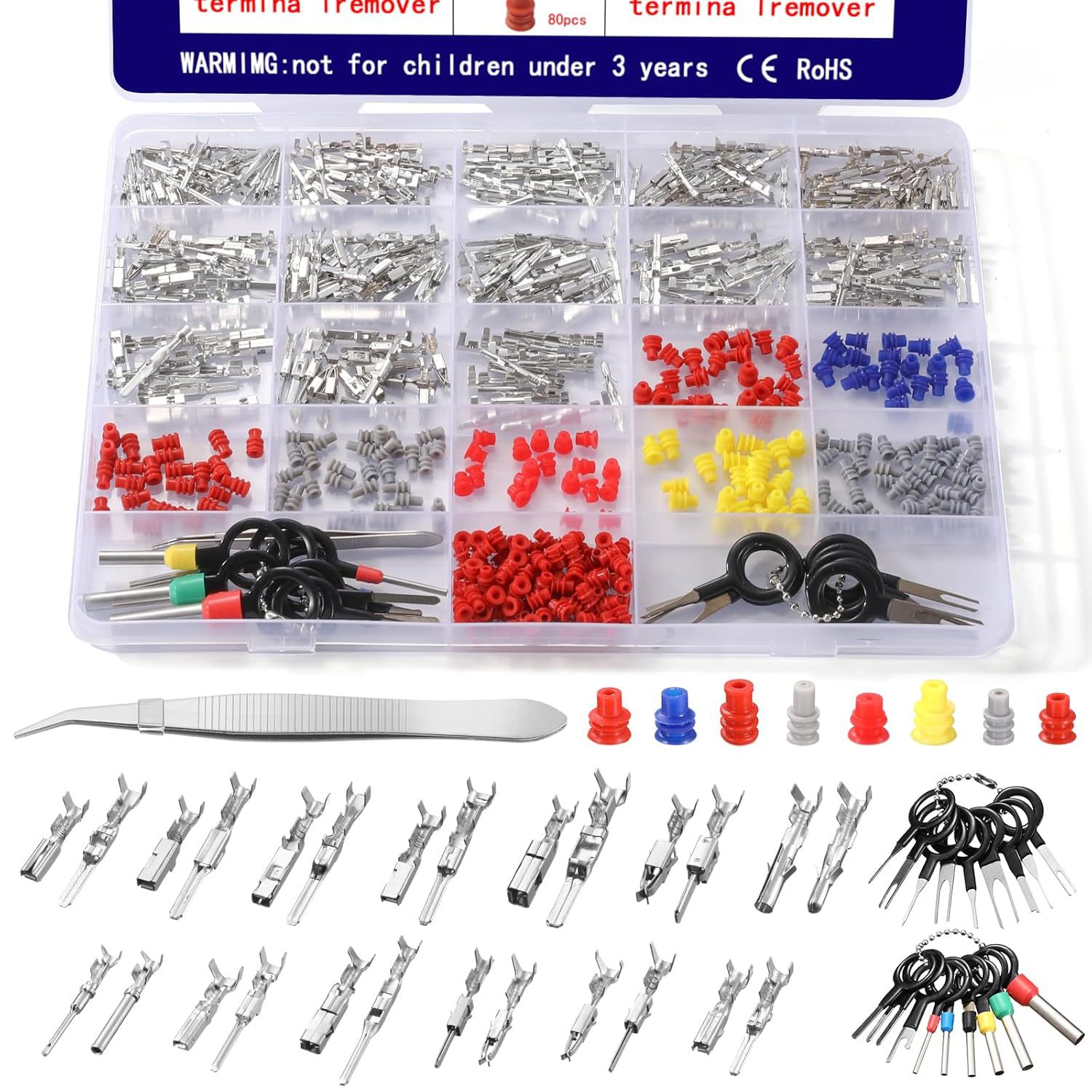 SOCONT 500Pcs Terminal Pins Connector kit, Automotive Connec