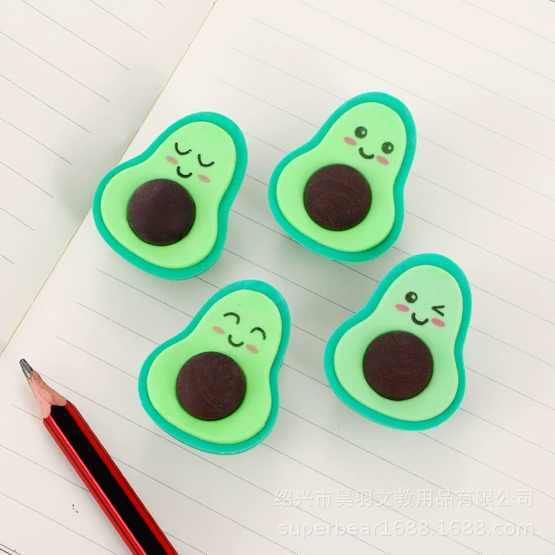 Симпатичные выражения авокадо ластик студент Творческий свежие фрукты канцелярские принадлежности ученик начальной школы подарок оптовой фабрики