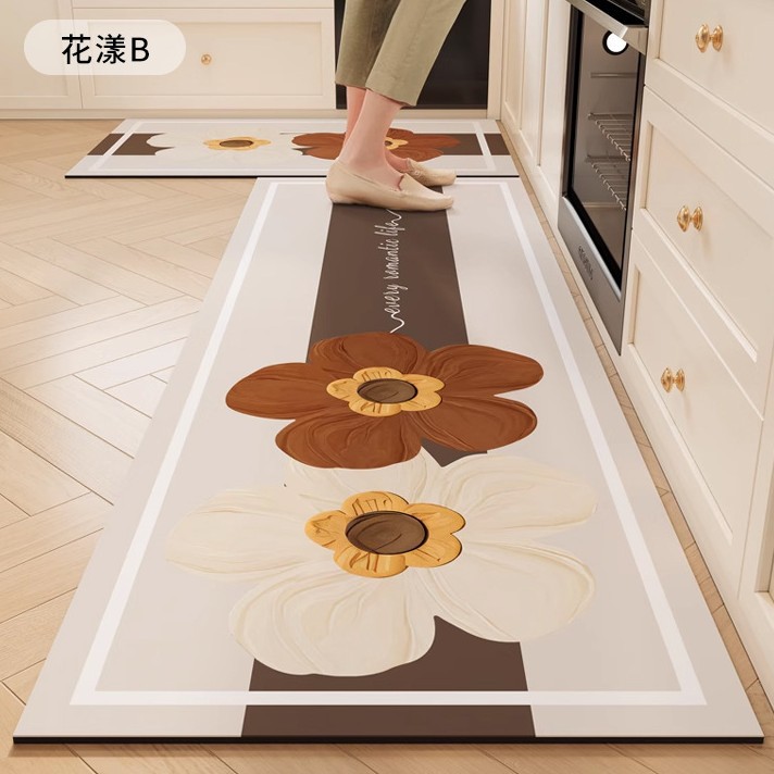 Cojín de cocina de dibujos animados resistente al desgaste resistente a la suciedad fácil de cuidar alfombra de barro de diatomeas absorción de agua absorción de aceite secado rápido cojín antideslizante doméstico