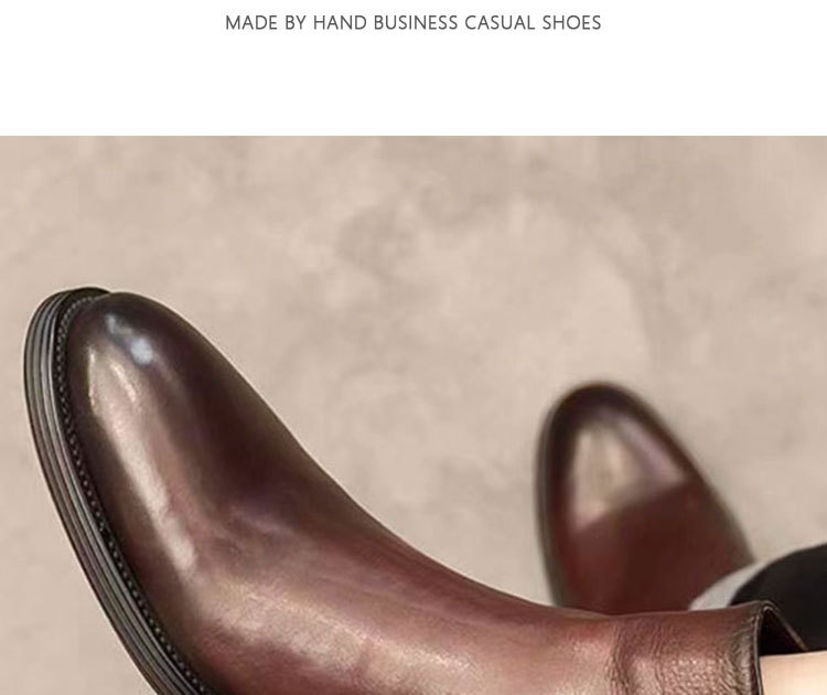 Scarpe in pelle casual da lavoro alte in pelle Stivali retrò neri Stivali alti alla moda tutto in uno da uomo britannici_voghion.com