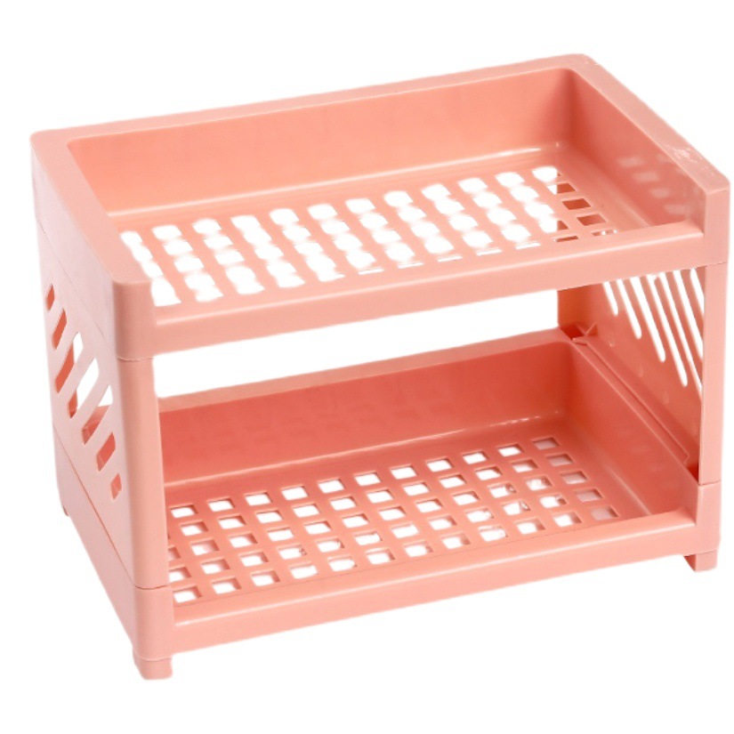 Estante de almacenamiento de doble capa de escritorio ins pequeño estante de almacenamiento de artículos diversos de plástico de gran capacidad estante organizador de escritorio multifuncional