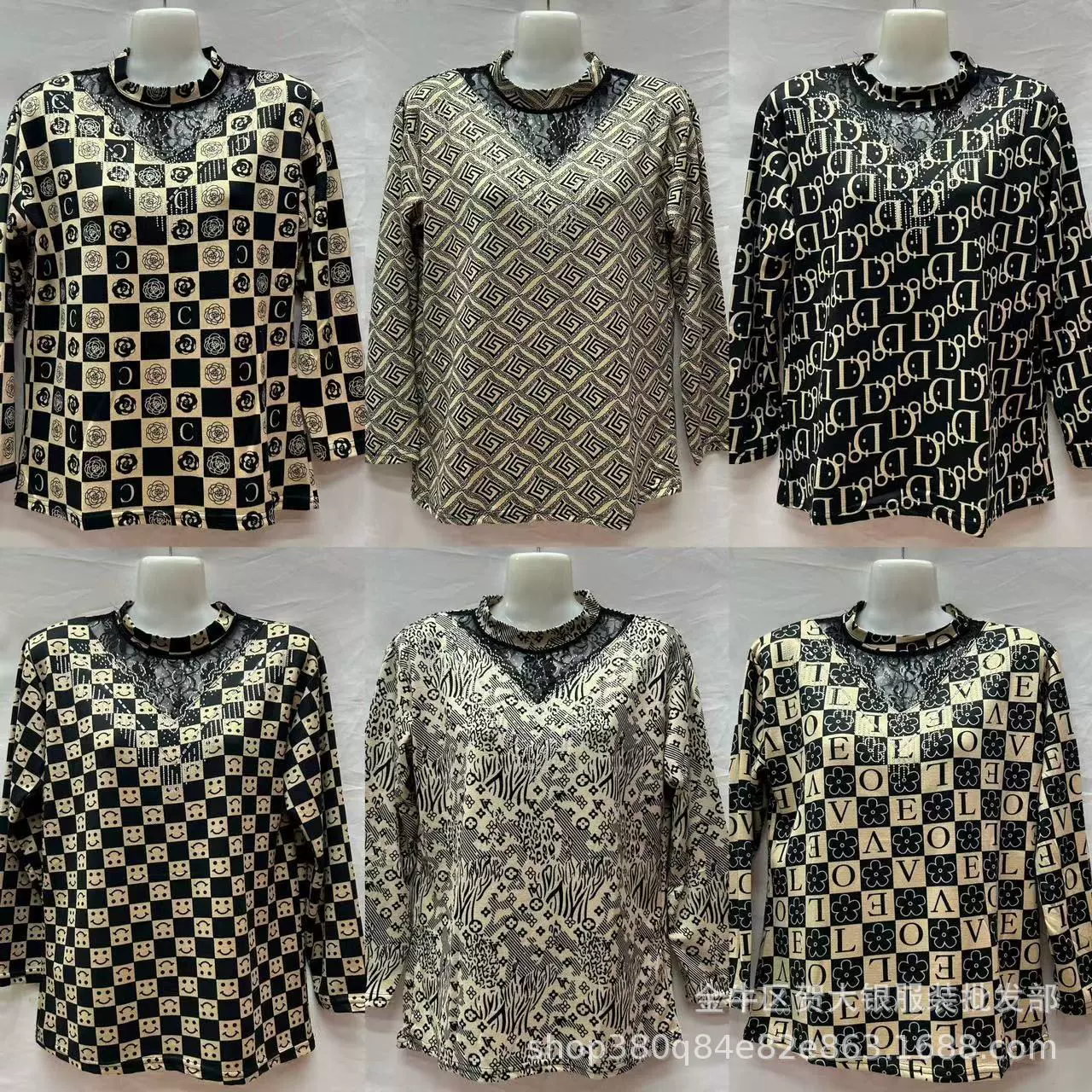 2024 осенняя и зимняя женская кожа, хлопчатобумажная кружевная футболка для пожилых мам