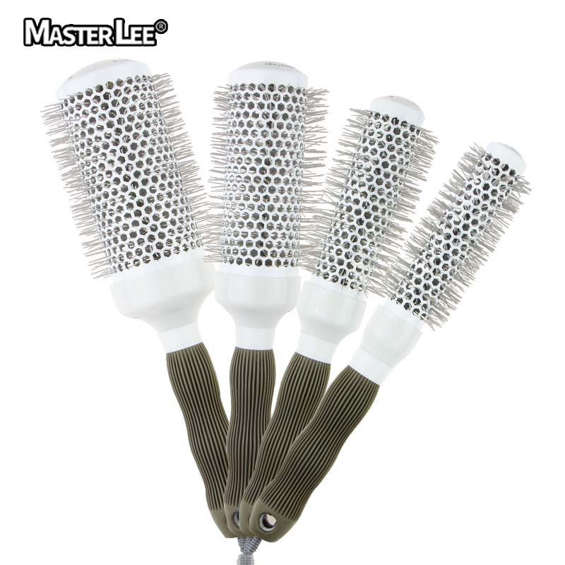 뾰족한 꼬리 모양의 세라믹 롤 빗 실린더 나일론 곱슬 머리 빗 곱슬 머리 빗 세라믹 알루미늄 튜브 빗