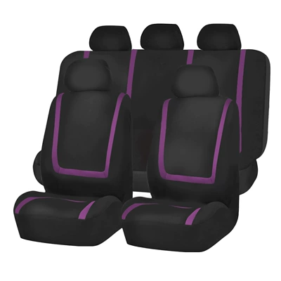 Universal seat cover, for Five Seats, Universal Black and - purple-2-piece-set