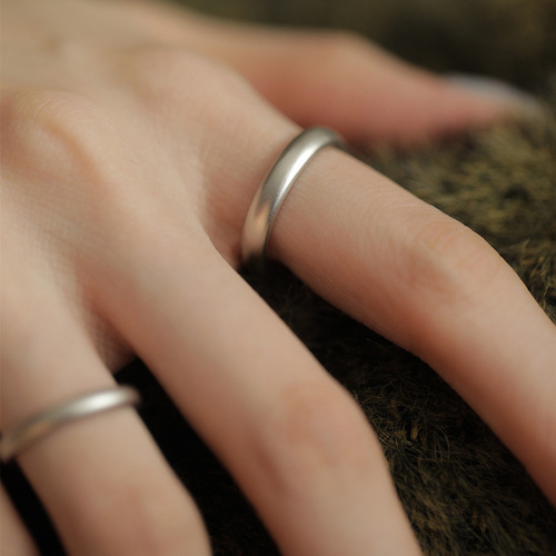 Matte matte plain ring adjustable ring for women simple style niche design high-end couple ring  new style