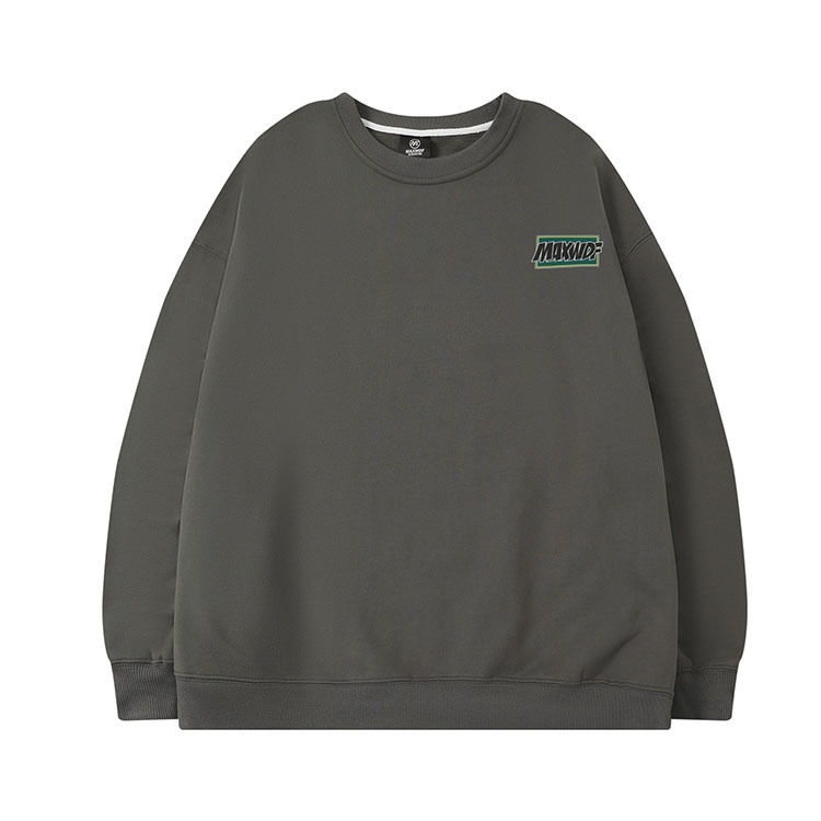 Men's Sweatshirt Round Neck Heavyweight Wool Blend Pullover_voghion.com
