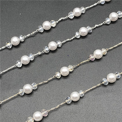 crystal Pearl combination chain tassels Pearl Earrings Necklace Clothes & Accessories parts diy Accessories