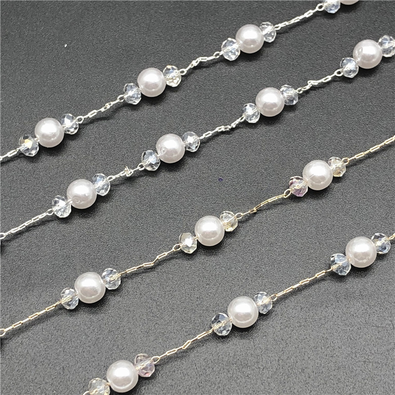 crystal Pearl combination chain tassels Pearl Earrings Necklace Clothes & Accessories parts diy Accessories