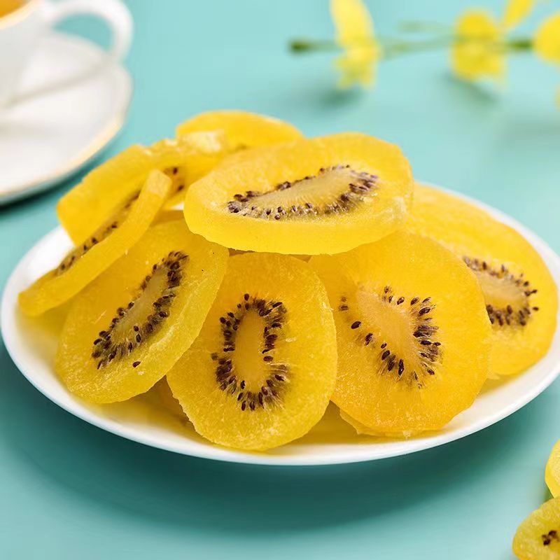 Dried kiwi fruit dried yellow and green fruits wholesale 500g Kiwi fruit slices sour and sweet preserved fruit snacks dried kiwi fruit