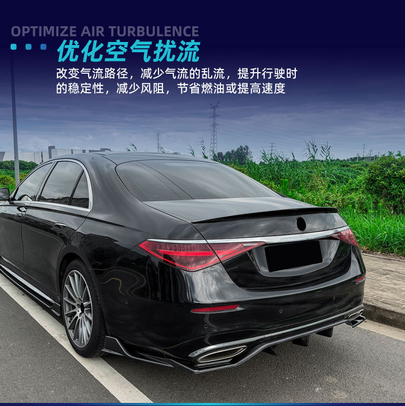 Suitable for Mercedes-Benz S-Class W223 2021+ AMG, special ducktail spoiler, cross-border modification