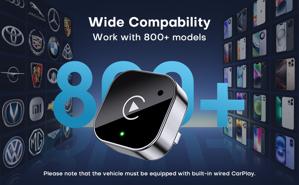 Car-Machine Interconnection Carplay Box Wired to Wireless Car Carplay Wireless Adapter with Adapter