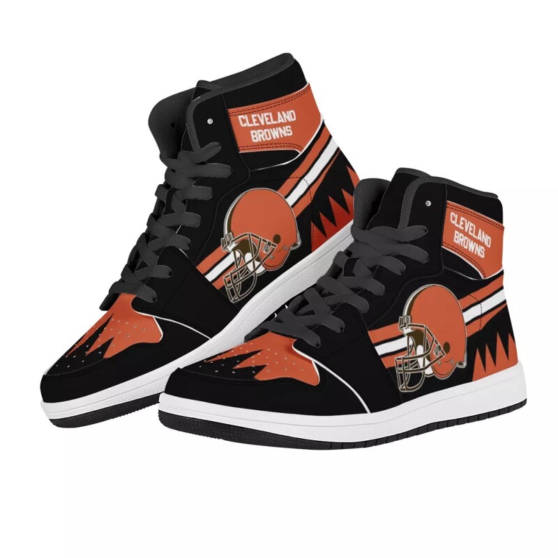 NFL rugby team Cleveland Brown anime print high-top basketball shoes sneaker cross-border delivery NFL rugby team Cleveland Brown anime print high-top basketball shoes sneaker cross-border delivery