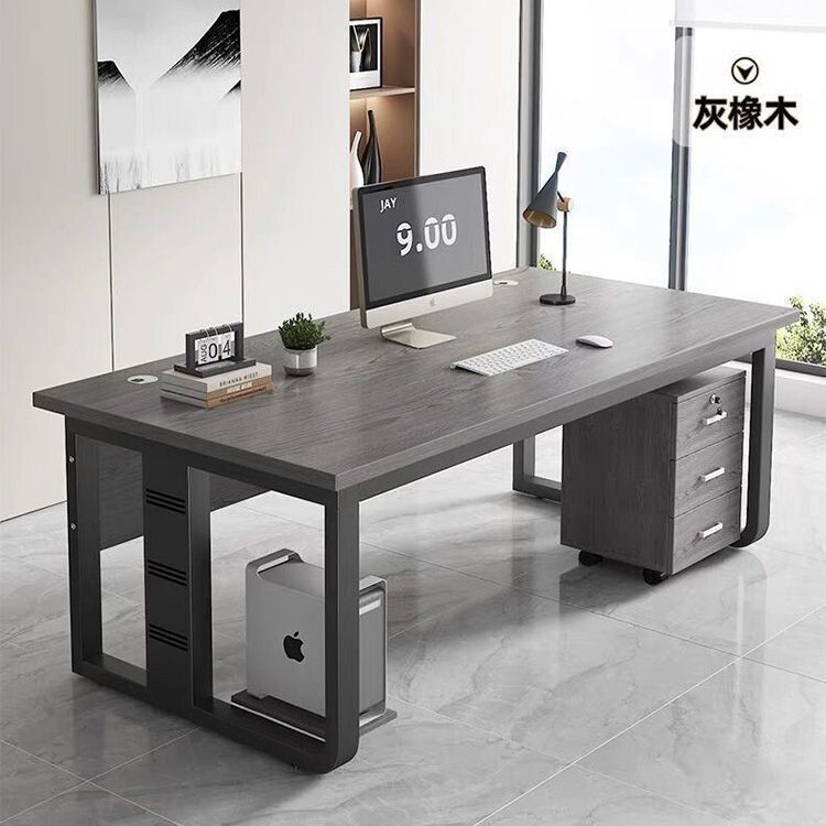 Office Desk, Boss Desk, Modern Minimalist Office Manager Computer Desk, Single-Person Staff Desk and Chair Set
