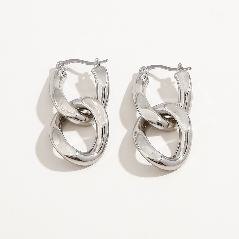 Fashionable creative design geometric copper universal earrings