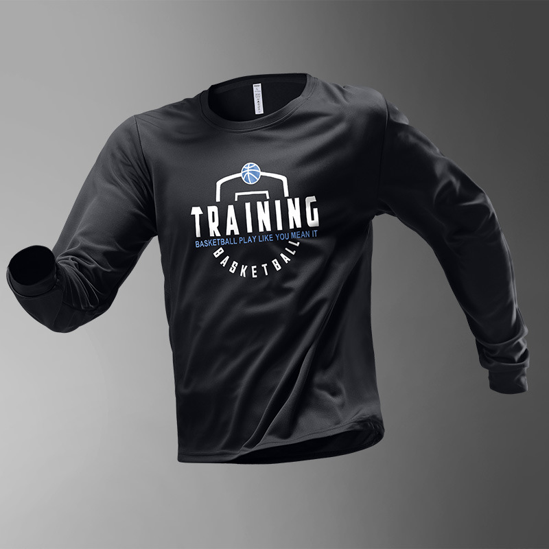 Camiseta deportiva de mangas largas de hielo para hombres de verano delgada secado rápido correr entrenamiento de tiro chaqueta de baloncesto camiseta de verano