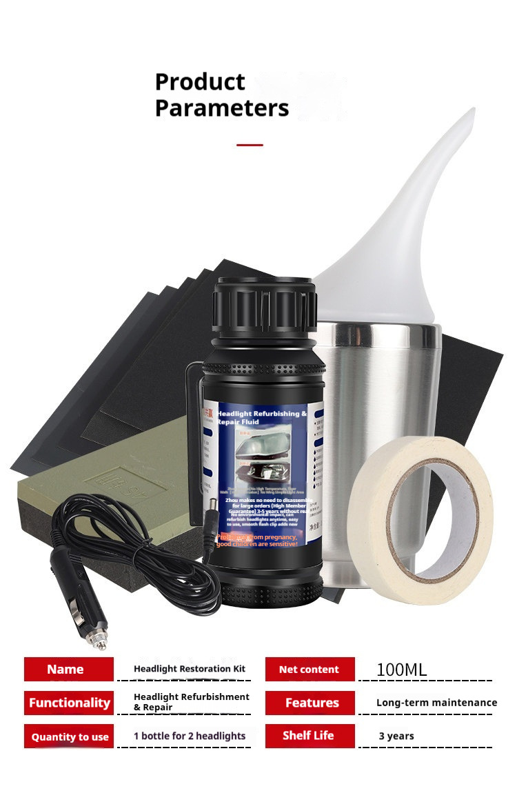Cross-Border Special Supply Car Headlight Cleaning and Restoration Repair Fluid Tool Kit for Polishing and Coating Yellowed Light Shells