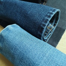 现货新版有机棉证书ORGANIC高档蓝色弹力莱卡牛仔布高端面料DENIM