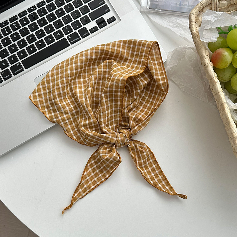 Bufanda triangular babero mujer primavera y otoño nuevo estilo todo-fósforo decoración de moda bufanda pequeña bufanda bufanda a cuadros diadema cinturón