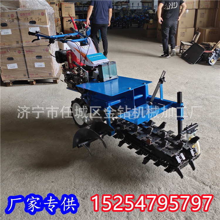 手扶开沟机深沟工程农用果园开沟小型链条式管道电缆柴油挖沟神器
