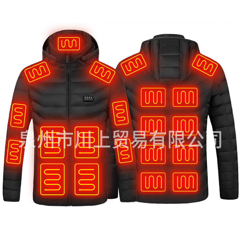 Zona 19 versión mejorada 4-control de calefacción ropa acolchada de algodón Zona 9 Zona 11 ropa de calefacción de doble control capa inteligente calefacción más tamaño ropa acolchada de algodón