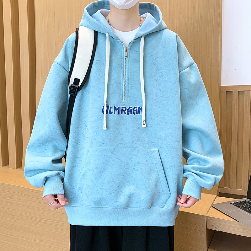 春秋季青少年连帽卫衣男孩初中高中学生潮牌帅气外套大童男装上衣|undefined