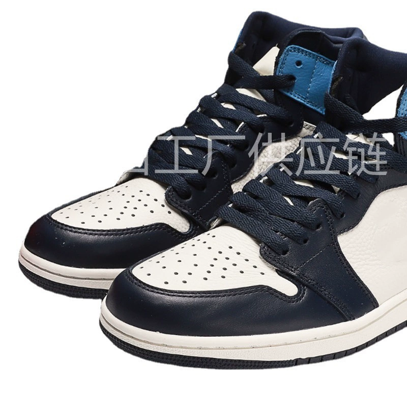 Air Jordan 1, кожаные кроссовки высокого топа для пальцев, дойная кожа