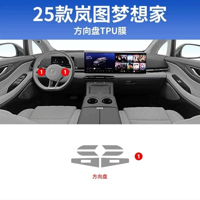 25 Models of Lantu Dreamer Interior Protection Screen Transparent Film Central Control Film Car Decoration Modification Accessories Tpu (Car interior film) - 25-models-steering-wheel-film