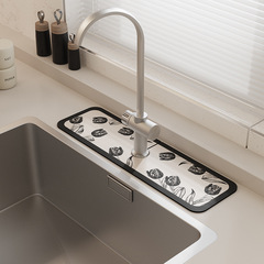Retro light luxury kitchen faucet absorbent pad wash countertop drain pad diatom mud non-slip no-wash anti-mildew pad