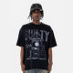Lanhai Men's 260G High Street Retro vintage Printing 2025 Spring/Summer New Fashion Brand Short Sleeve T-shirt Men's Loose