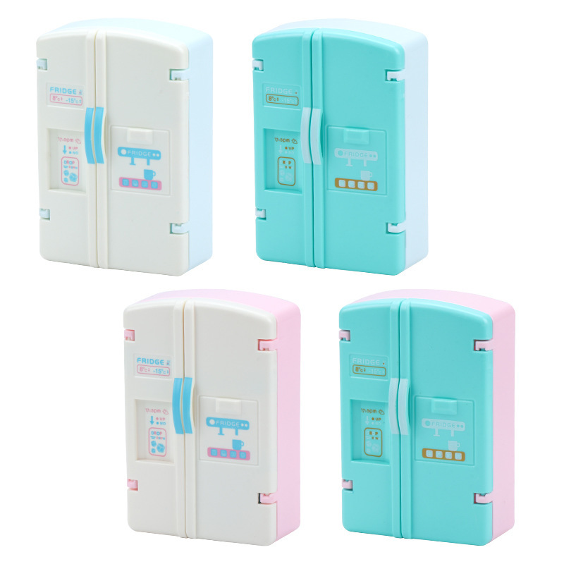 クロスボーダーミニ両開きドア冷蔵庫ままごとおもちゃシミュレーションキッチンミニチュア食品おもちゃシーン小道具モデル|undefined