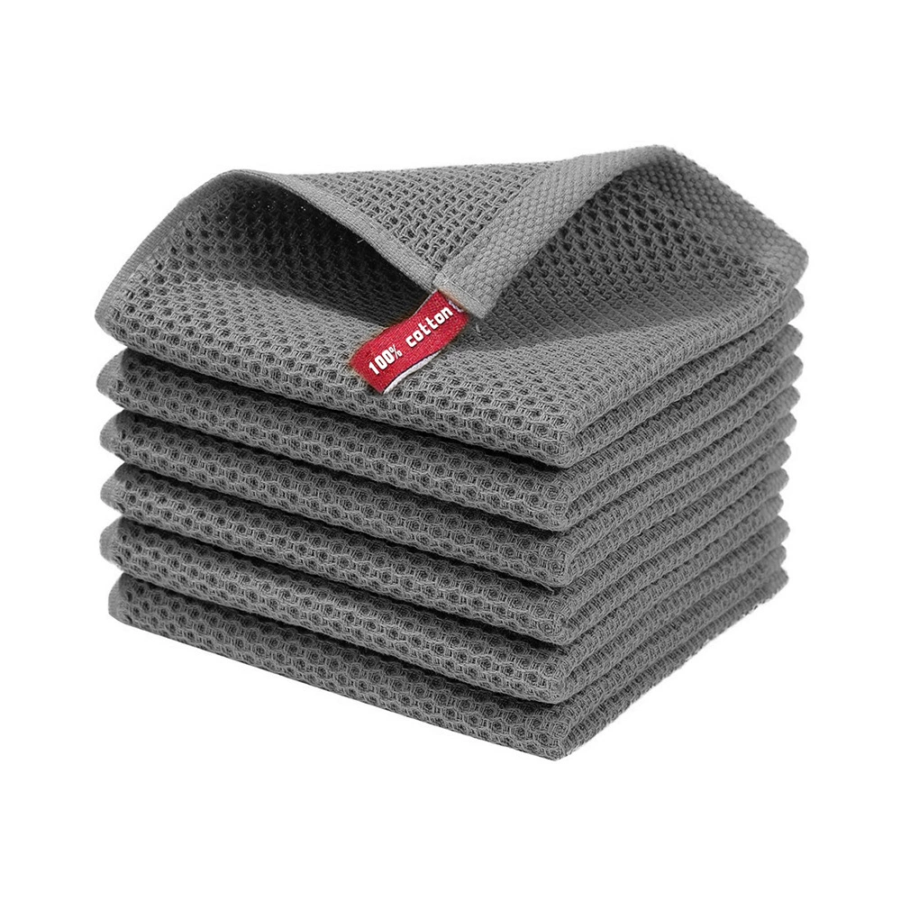 Cotton honeycomb water absorption and thickened rags, kitchen cleaning dishes, towels Baishi cloth square towel, pineapple grid
