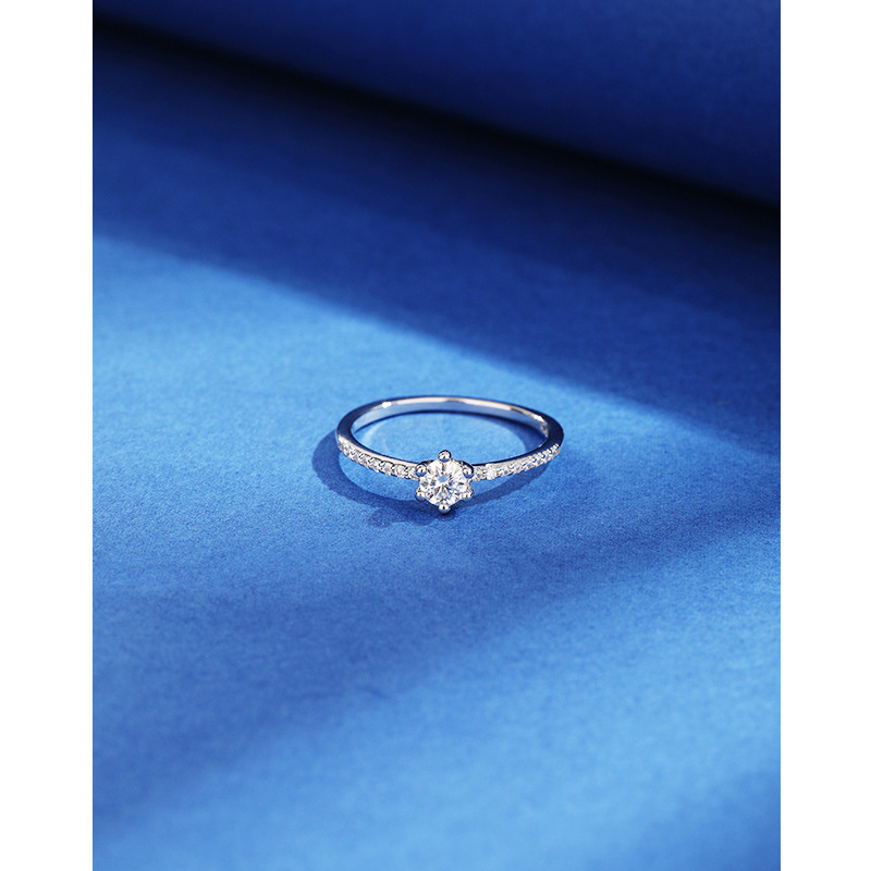 40 puntos anillo de moissanita 925 plata