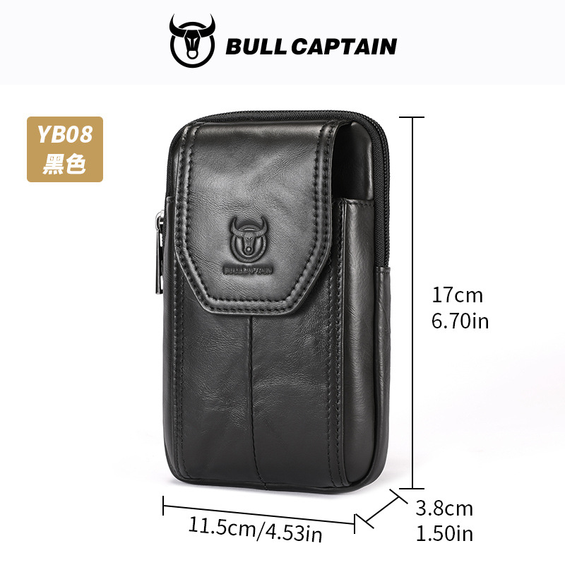 Capitán Niu cuero hombres cinturón de cuero multifuncional gancho cuero genuino 5.5.6.4.7 pulgadas teléfono móvil caja registradora bolso de la cintura