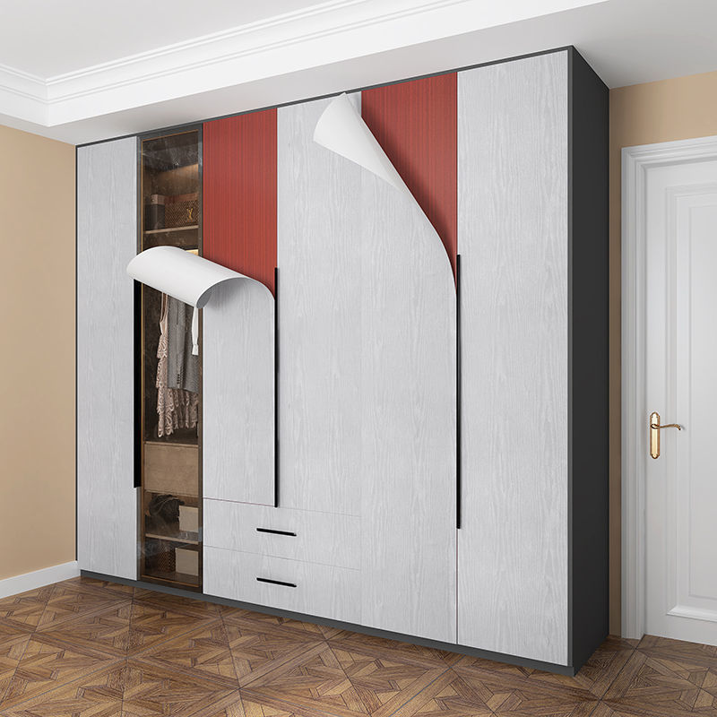 Thickened Skin Sense Wardrobe Color Change Sticker Wallpaper Self-adhesive Old Cabinet Cabinet Door Kitchen Renovation Furniture Renovation Film