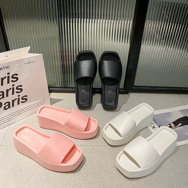 INS Женские тапочки с супертолстой подошвой, мягкие и удобные уличные женские тапочки на высоком каблуке из ЭВА для внешней торговли