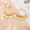 Fashionable golden metal earrings with tassels, European style, light luxury style