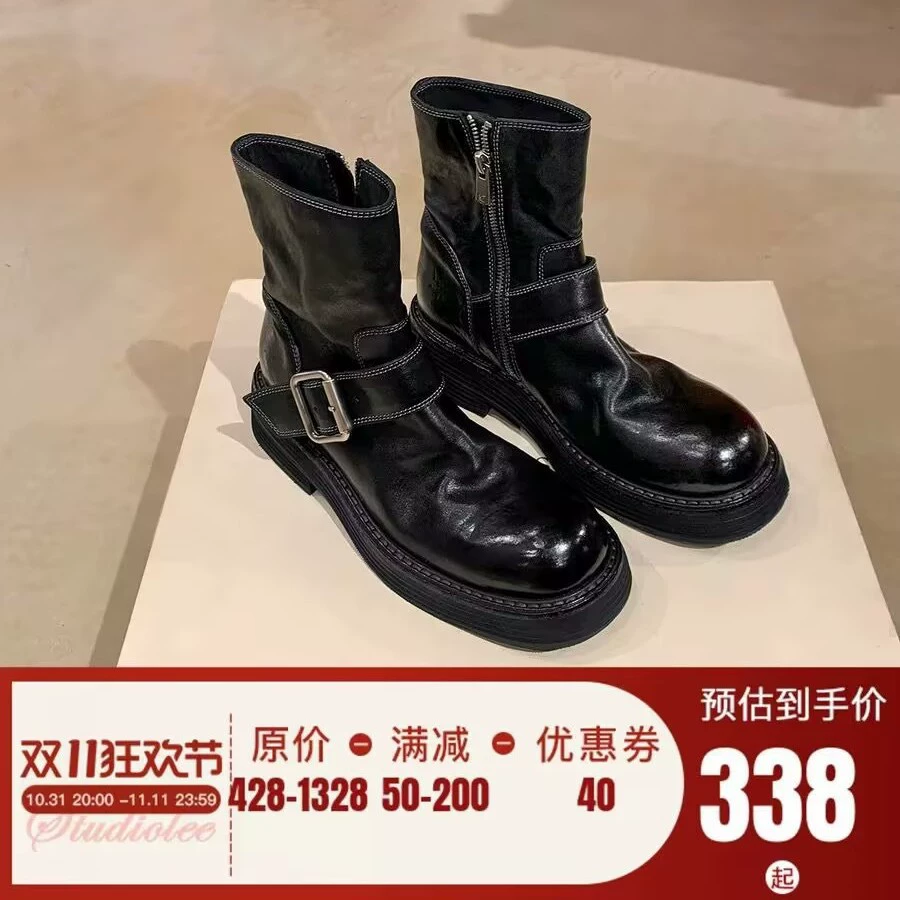 Виноградная мама Studiole стиральная лошадь с круглой головкой, круглая головка, маршрутный ботинок, ботинок, женский ботинок, ботинок, женский ботинок