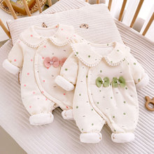 【专柜】秋冬婴儿连体棉袄夹棉加厚80g洋气女宝宝棉衣公主风