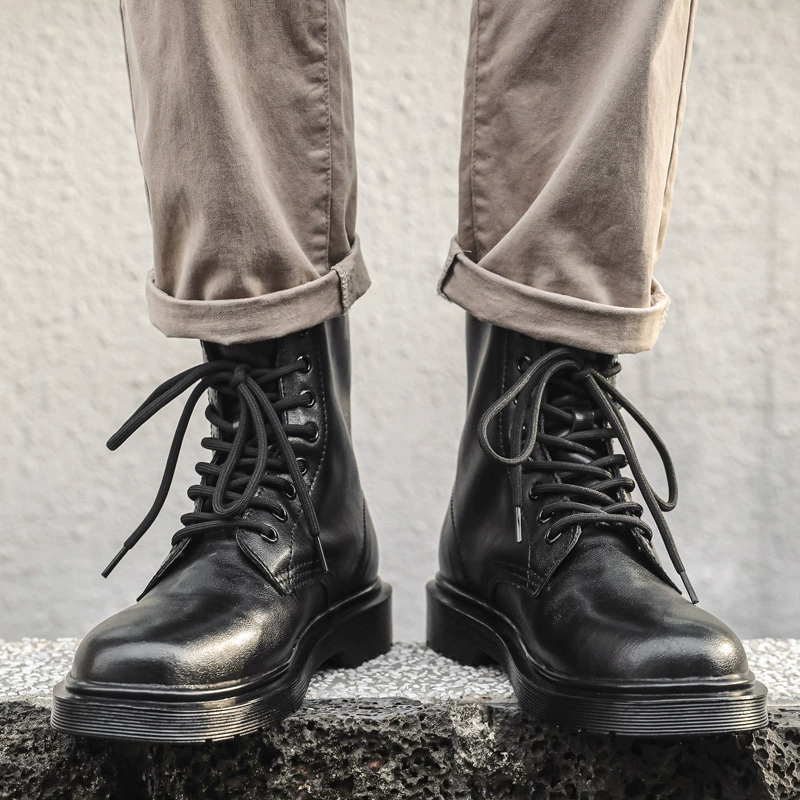 2024 осень и зима новые мужские кожаные сапоги, кожаные туфли, чтобы помочь британскому стилю увеличить ботинки Martin оптом 6020-K