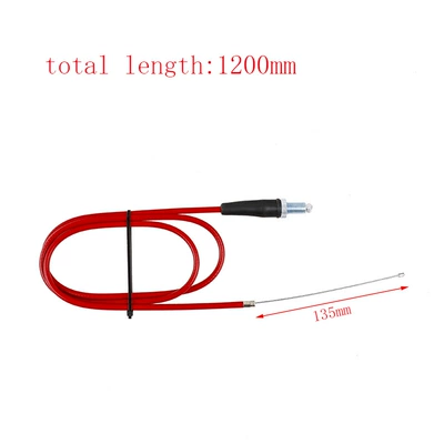 Off-Road Motorcycle Reinforced Colorful Straight Motorcycle Handle Cover - red-throttle-cable-12m