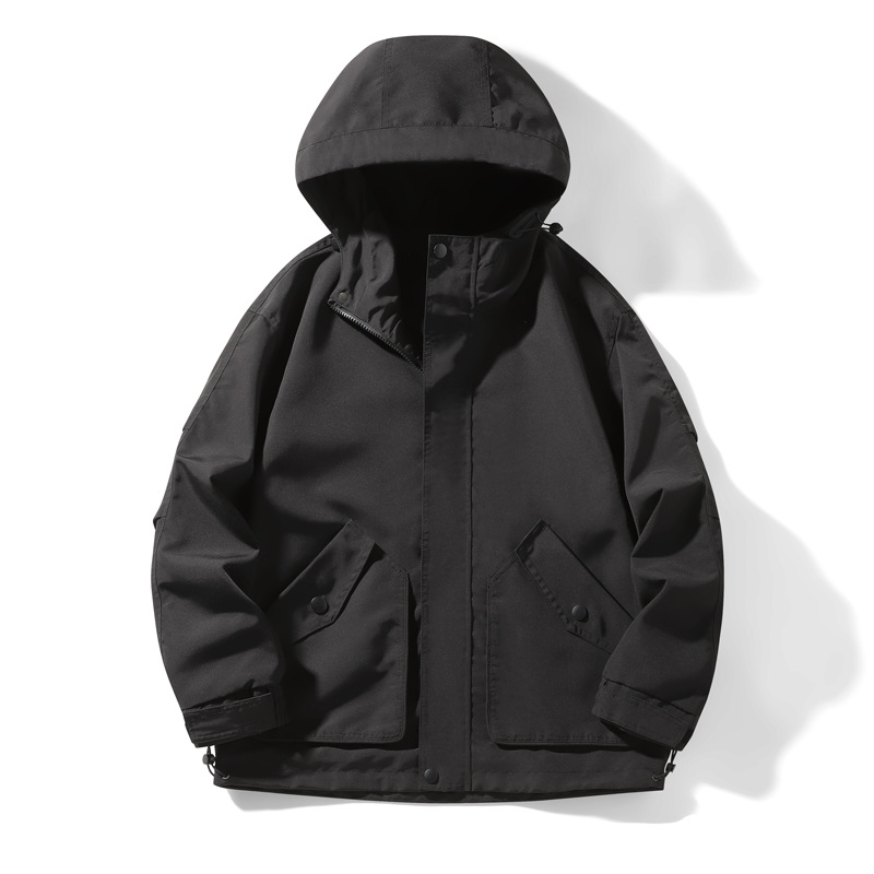 Nueva moda 2023 otoño Street Tide hombre abrigo de aire de color sólido casual chaqueta suelta juvenil chaqueta de cuello encapuchado popular