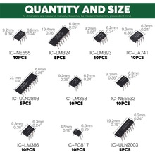 85PCS 10种规格IC NE555 LM324集成电路芯片套件 DIP单精度定时器