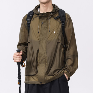 Ice Silk Lightweight Sun Protection Clothing Men's Summer 2025 New Quick-drying Clothes Outdoor Fishing Three-proof High-end Jacket plus size