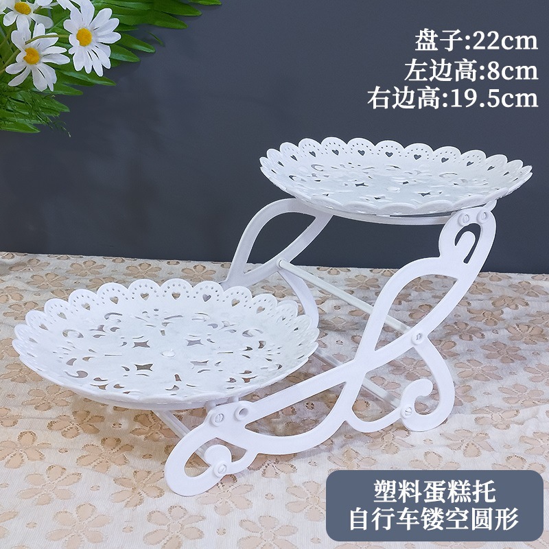 Decoración de postres de cumpleaños estante de exhibición de boda europea estante de frutas estante de pastel de plástico bandeja de bocadillos