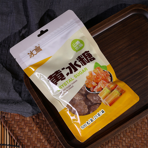 Honey Yellow Rock Sugar, Old Rock Sugar, Sugarcane Rock Sugar, Earth Rock Sugar, Small Grain Rock Sugar for Making Wine, Supermarket 500g Bag, Manufacturer Wholesale