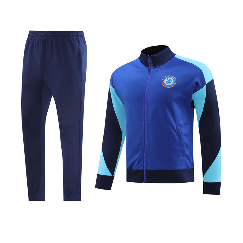 Chelsea Arsenal Hot Tattoo Adult Remote Jacket Autumn and Winter Long Pull Jacket Thin Fleece Football Training Suit