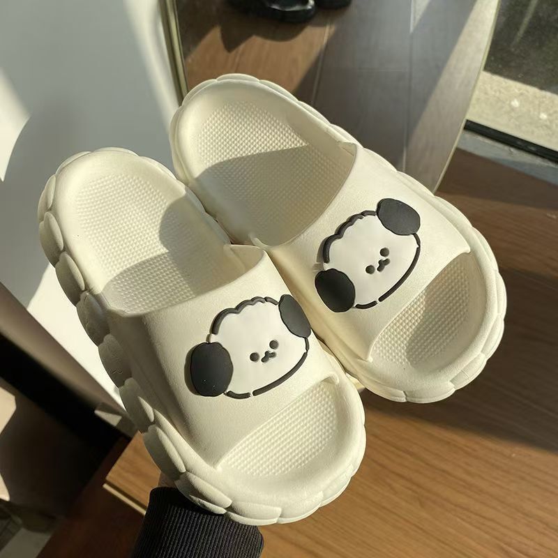 Slippers Women's High-face Value Internet Popular Cute Puppy Non-slip Home Dormitory Cartoon Thick Bottom Outer Wear Sandals and Slippers Men's Summer
