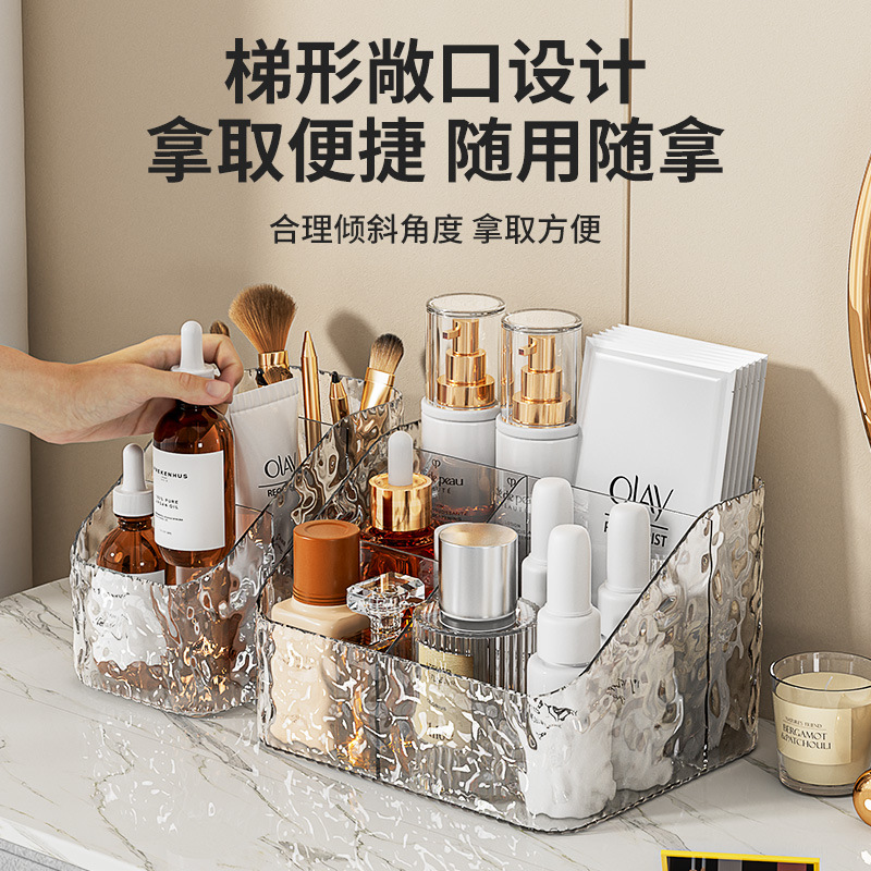 Caja de almacenamiento de cosméticos Caja de almacenamiento de escritorio de gran capacidad Caja de almacenamiento transparente de acrílico Caja de almacenamiento de productos para el cuidado de la piel de lápiz labial